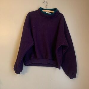 VTG Columbia Sportswear Mens XL Radial Sleeve Fleece Purple Mock Neck Pullover